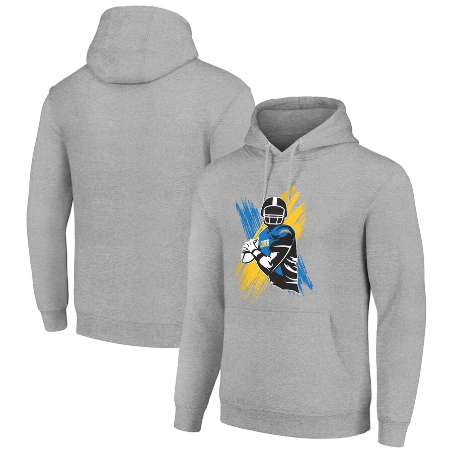 Men los angeles chargers grey 2024 NFL hoodie->green bay packers->NFL Jersey